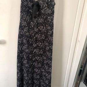 Long black floral dress